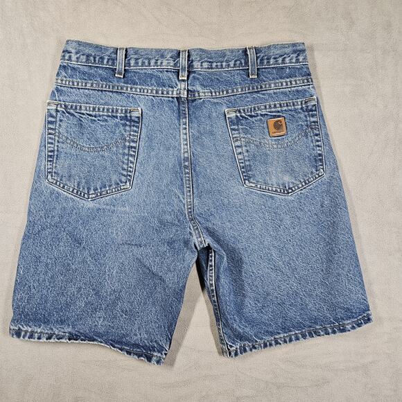 VTG Carhartt B26 DST Denim Shorts Men’s Size 36 (34) Blue Workwear Y2K Dadcore - Picture 5 of 11